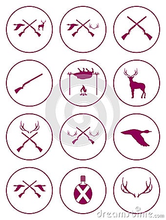 Set of Hunting club logo icon Vector Illustration