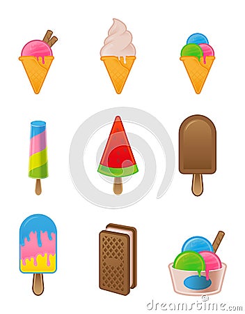 Set ice cream Vector Illustration