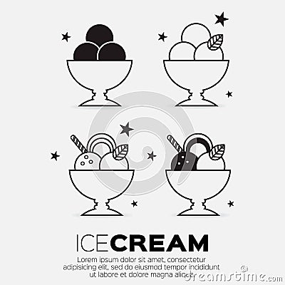 Set of Ice Creams. Stock Photo