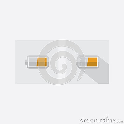 Set Icon battery half charged Vector Illustration