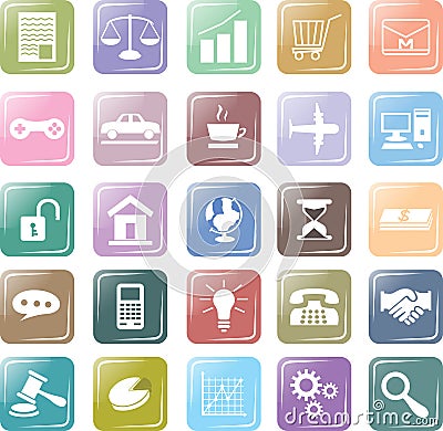 Set icon business colorfull vector Vector Illustration