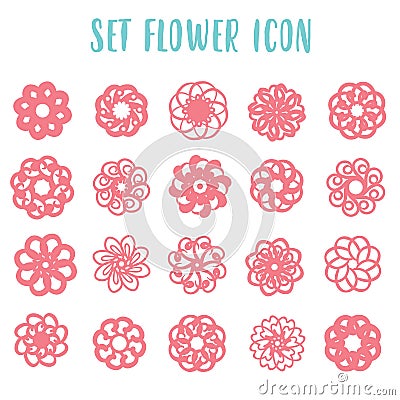 Set icon geometric flowers Vector Illustration