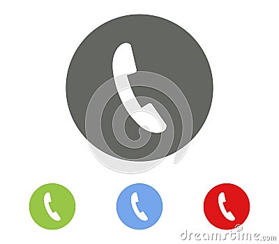 Set of icon phone handset illustrated Stock Photo