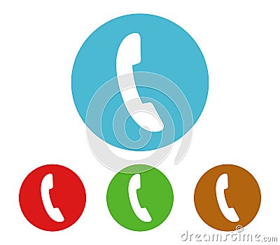Set of icon phone handset illustrated Stock Photo