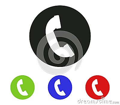 Set of icon phone handset illustrated Stock Photo