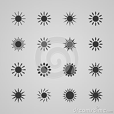 Set of icon sun Vector Illustration