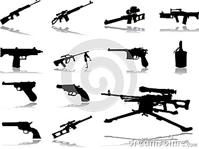 Set icons - 46. Guns Vector Illustration