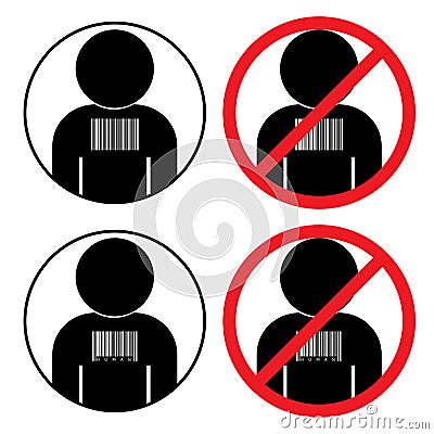 Set of icons against human slavery trafficking Vector Illustration