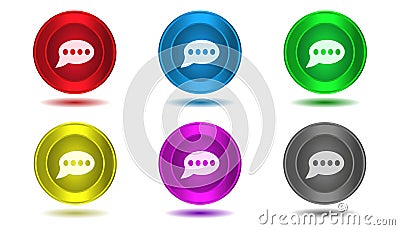 Set of icons in color,chat Cartoon Illustration