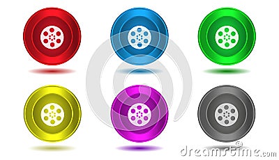 Set of icons in color,illustration,Cinema Film Cartoon Illustration