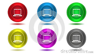 Set of icons in color,illustration,computer Cartoon Illustration