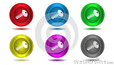 Set of icons in color,illustration,key Cartoon Illustration