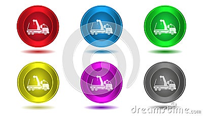 Set of icons in color,illustration,truck Cartoon Illustration