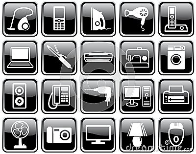 Set of icons of home appliances Vector Illustration