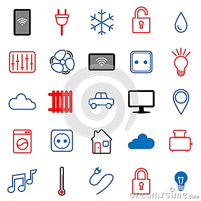 Set of 25 icons. Internet of things. Vector Illustration