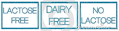 Set of icons lactose free with fantasy isolated Vector Illustration