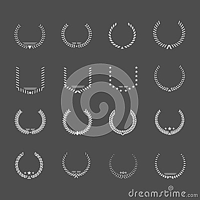 Set icons of laurel wreath and modern frames Vector Illustration