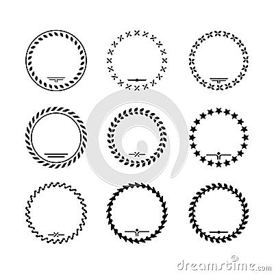 Set icons of laurel wreath and modern frames Vector Illustration