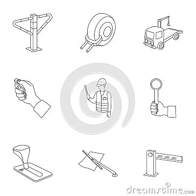 A set of icons for parking cars and bicycles. Fines and elements of parking.Parking zone icon in set collection on Vector Illustration