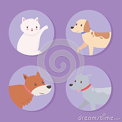 set icons pets animals Vector Illustration