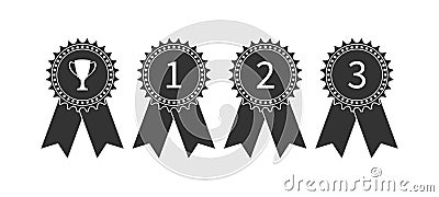 Set of icons for prize medals. Simple design Vector Illustration