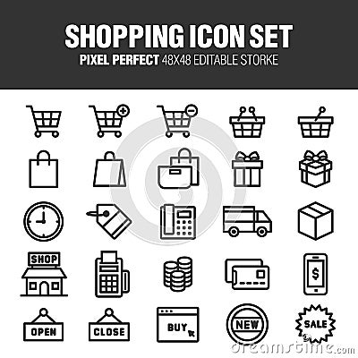 SHOPPING ICON SET Vector Illustration