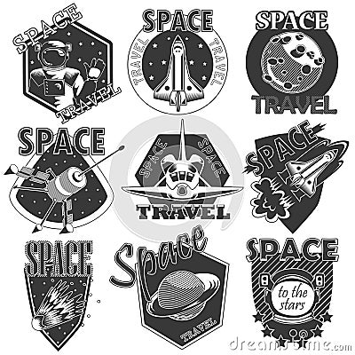 Set of icons space. Stock Photo
