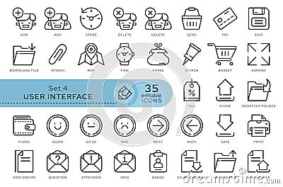 set icons user interface 04 Vector Illustration