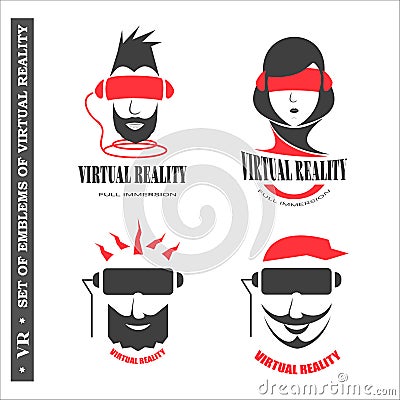 Set of icons virtual reality for design Vector Illustration