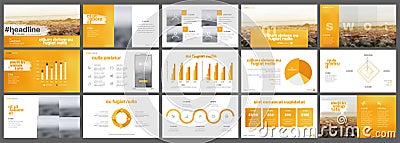 Orange presentation templates Vector Illustration