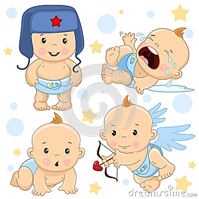 Baby boy 1 part. Vector Illustration