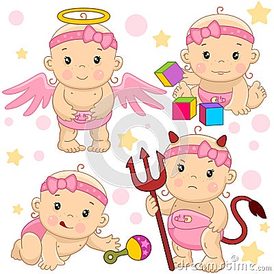 Baby girl 10 part. Vector Illustration