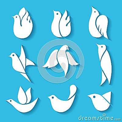 Set of images of birds Vector Illustration