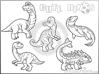 Set of images of dinosaurs Vector Illustration