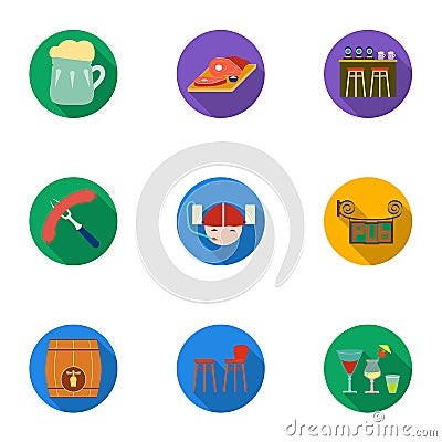 Set of images about the prison and prisoners. Surveillance of thieves, court, crime and punishment.Prison icon in set Vector Illustration