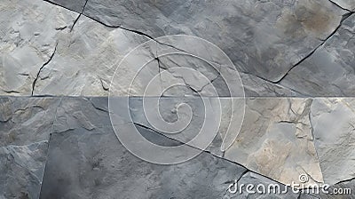 Abstract Flagstone Texture: Dark Gray And Light Azure Stone Effect Stock Photo