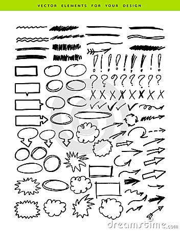 Set include markers elements Vector Illustration