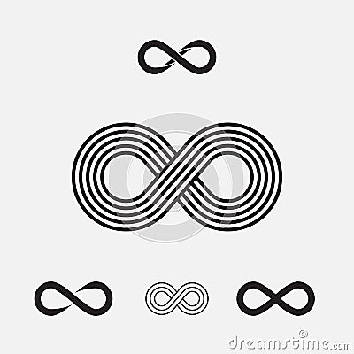 Set of infinity symbols Vector Illustration