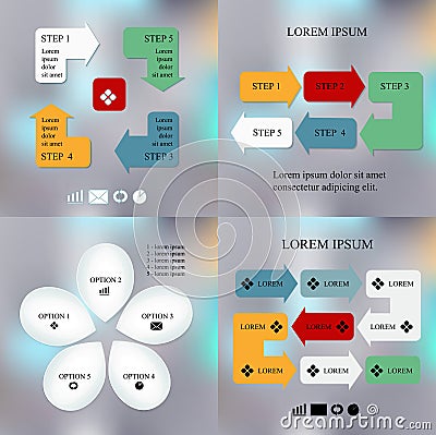 Set of info-graphic design template. business concept. abstract Stock Photo