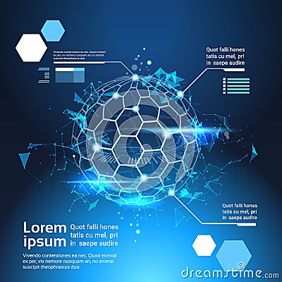 Set Of Infographic Elements World Map Globe Tech Abstract Background Template Banner With Copy Space Vector Illustration