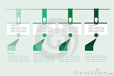 Set of infographic hanging rectangular labels in the shadows of Vector Illustration