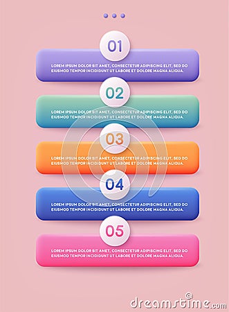 Set of infographics elements in 3d style. Can be used for info graphics, graphic or website layout vector, numbered banners, Vector Illustration