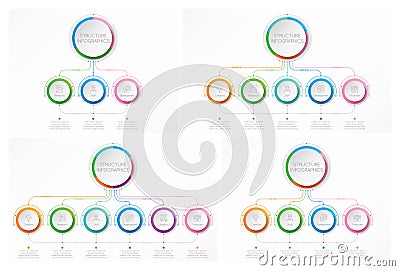Set of infographics template with structure elements of business Vector Illustration