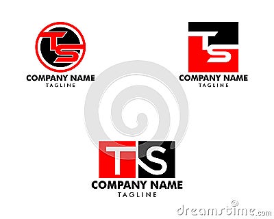 Set of Initial Letter TS Logo Template Design Vector Illustration