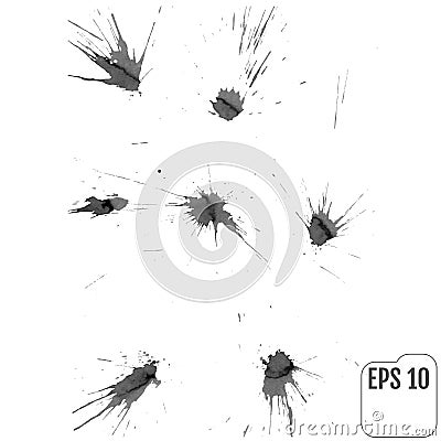 Set of ink blots. Vector Vector Illustration