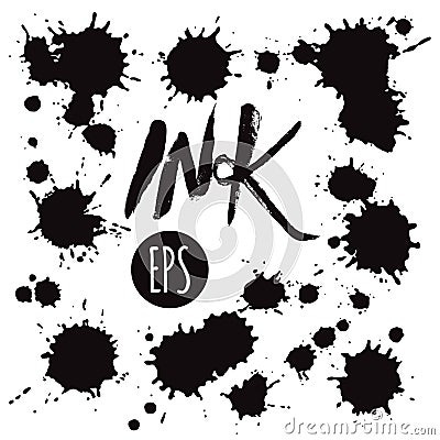 Set of ink blots vector illustration Vector Illustration