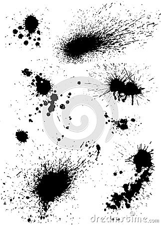 Set of ink splashes Vector Illustration