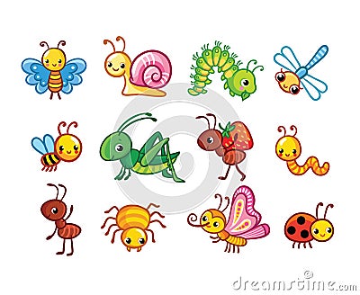 Set of insects. Stock Photo