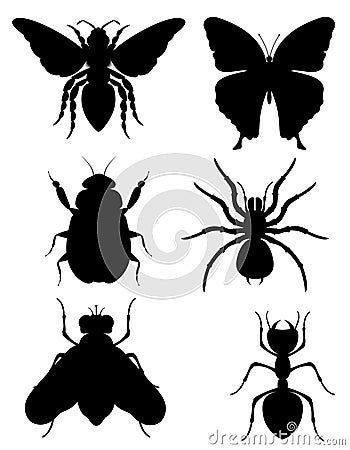 set insects wildlife animals vector illustration Vector Illustration