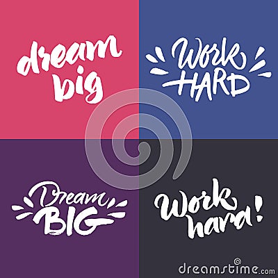 Set of inspirational and motivational quotes Vector Illustration